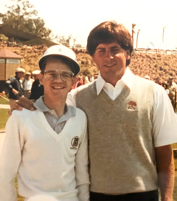 Dreamer George Lee is on the left with Fred Couples posing on the right.