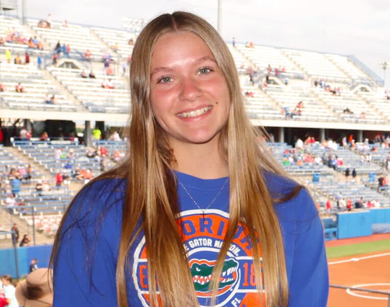 Dreaner Meghan smiling outside a softball game at UF in Gainesville, FL